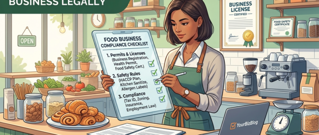 start a food business legally permits food safety compliance checklist