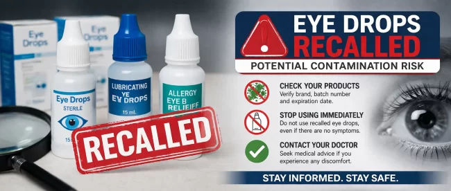 eye drops recalled safety warning bottle contamination
